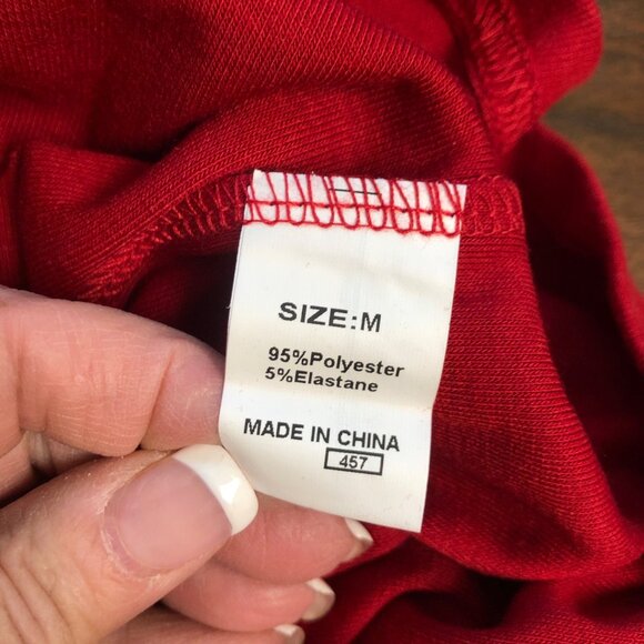 Red Long Sleeve Relaxed Fit Top Womens Size Medium Casual Comfy NEW - Picture 5 of 8